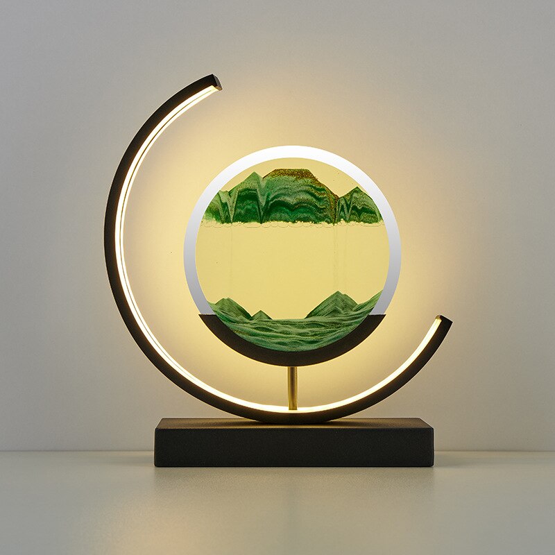 LED Tischlampe mit bewegter Sandlandschaft – Sandlicht