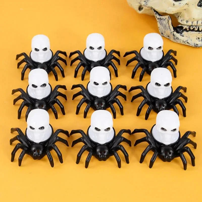 Gespenstische LED Schädel- und Spinnenlampe für Halloween