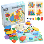 Set aus Puzzle und Rätsel mit Farben und Formen im Montessori-Stil