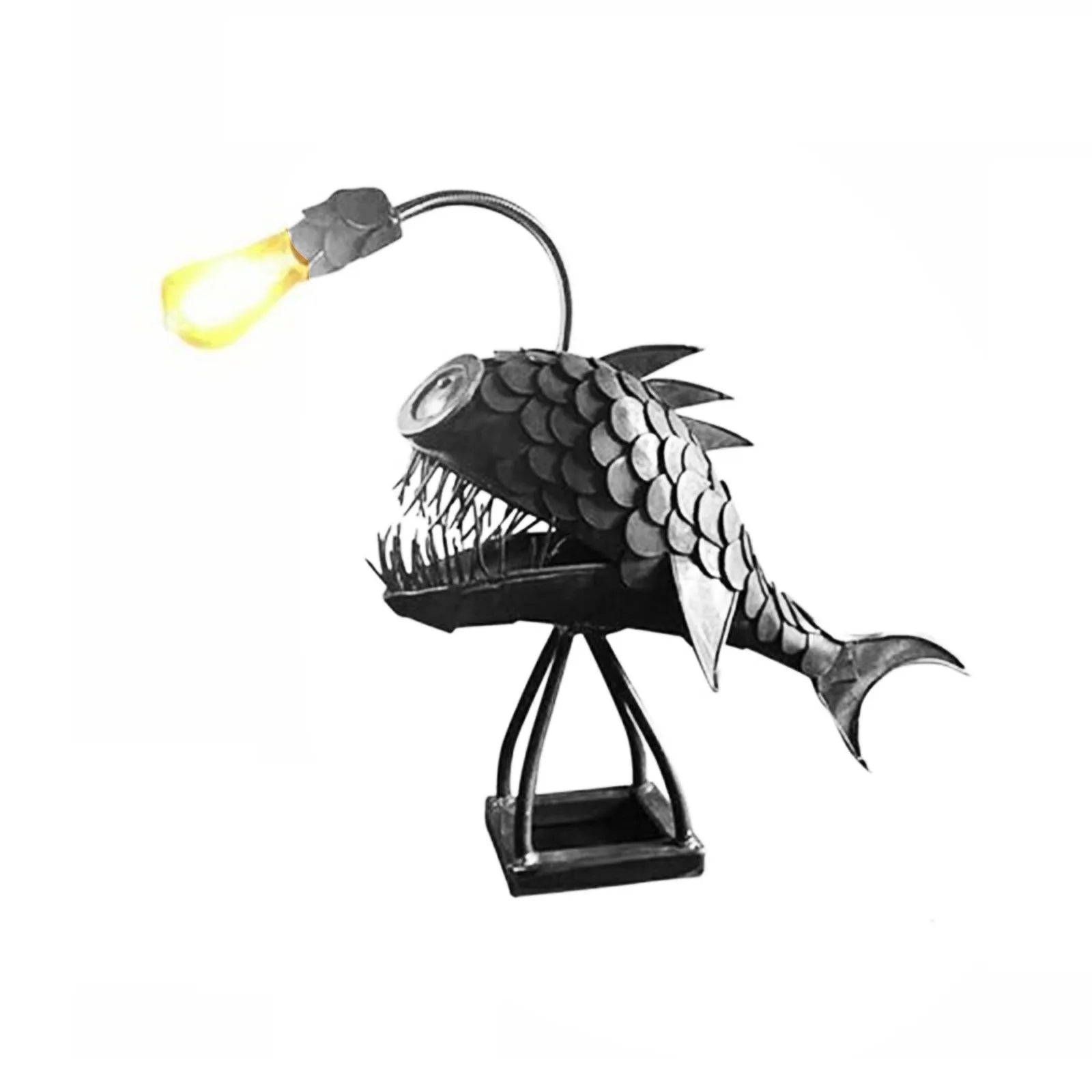 Handgefertigte Tischlampe für Angler – Verstellbare Lampe mit Fischmotiv