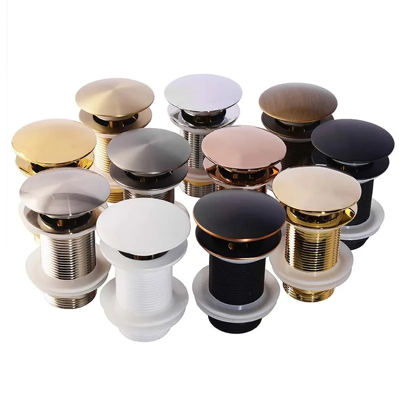 Elegante Push-Down Abflusslösung aus Messing – 11 Farben verfügbar