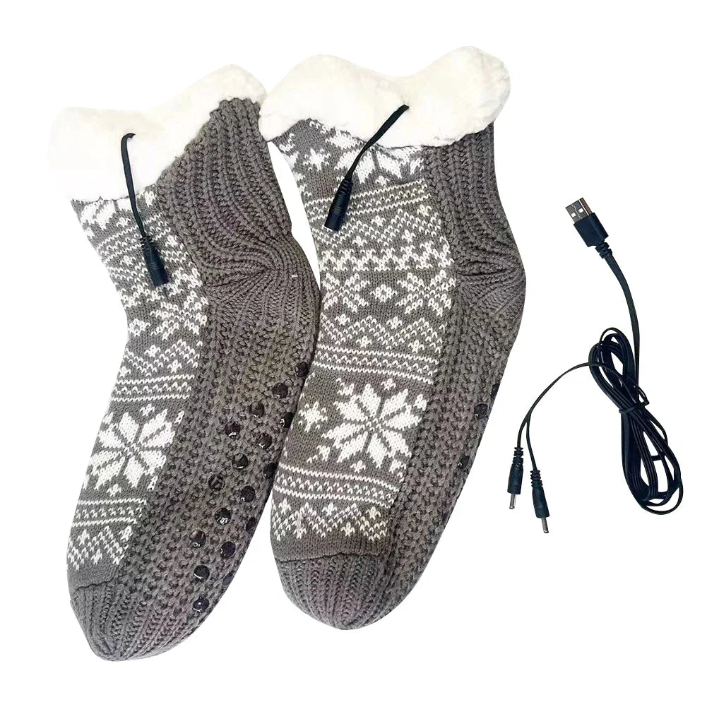 WarmenPfoten USB Heated Socks | Soft Knit Socks for Coziness | Non-Slip Design for Home and Office
