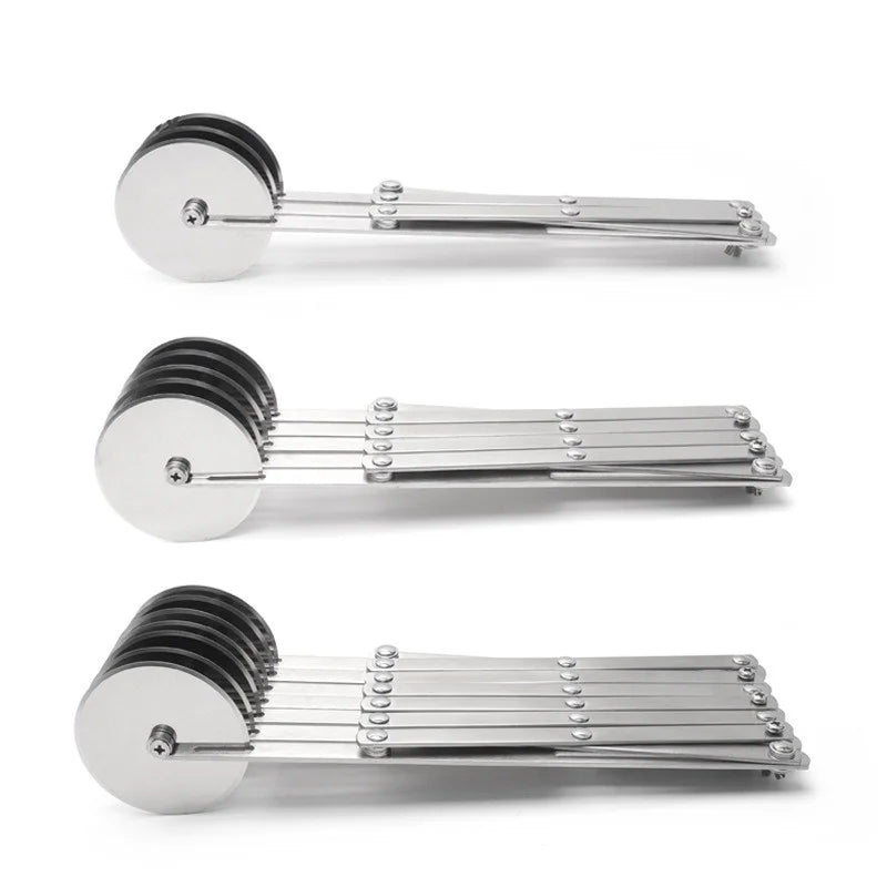 FlexiCut Dough Cutter | Stainless Steel & Adjustable | 3–7 Wheels | Perfect for Pizza, Brownies & Pastries