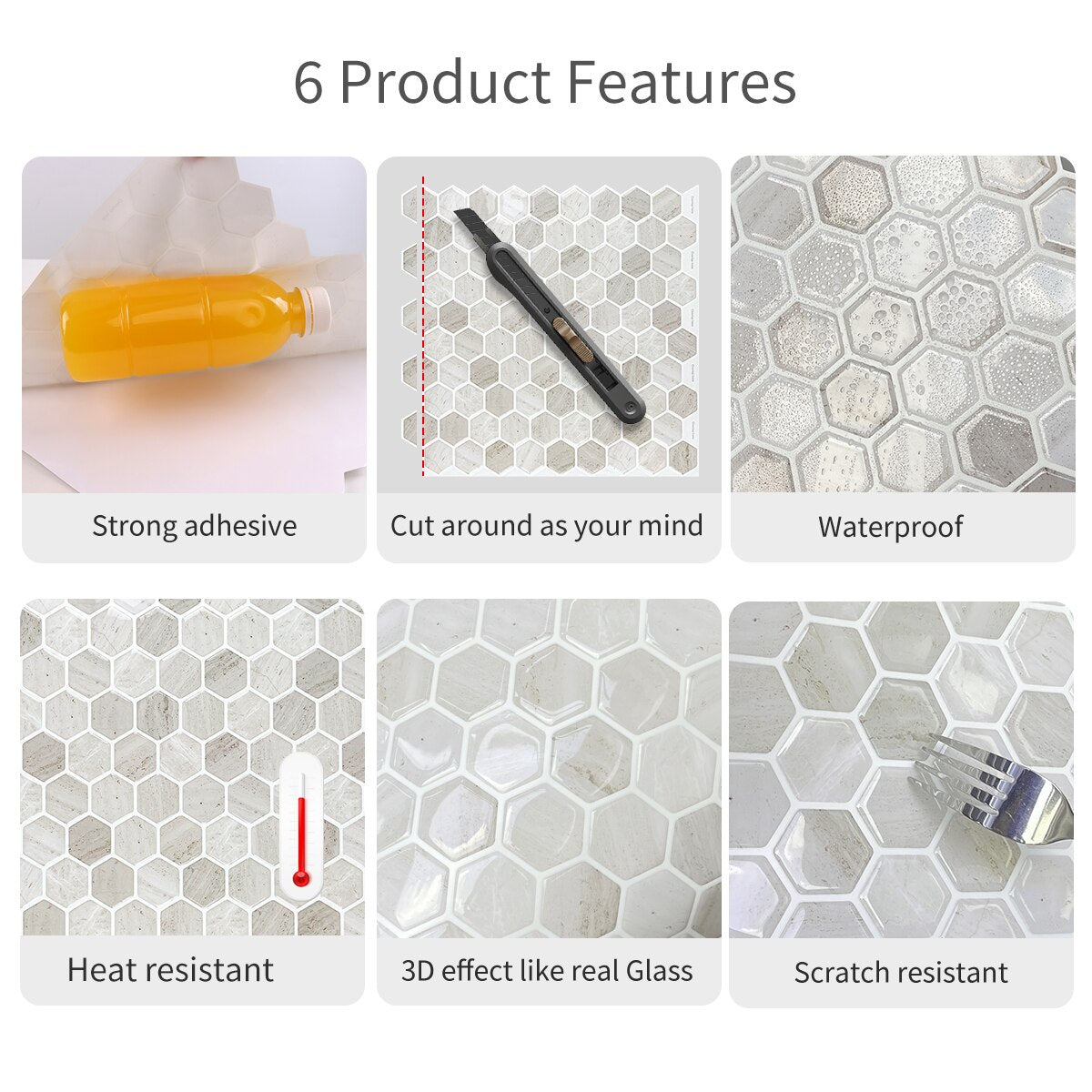 3D Selbstklebende Hexagonale Wanddekorationsplatten | HexaStyle
