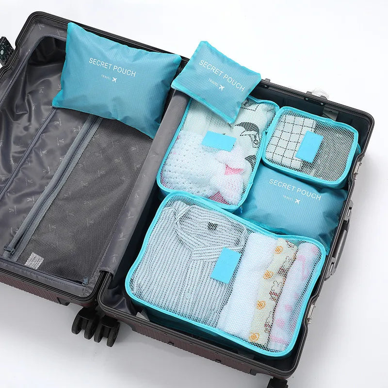 6-teiliges wasserdichtes Packwürfel-Set – idealer Kofferorganizer
