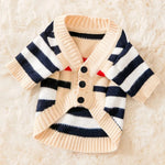 Gestreifter Strickpullover für Hunde – warmes Cardigan