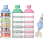 Stapelbarer Behälter für Snacks und Babynahrung – Milchpulver Spender mit 5 Fächern
