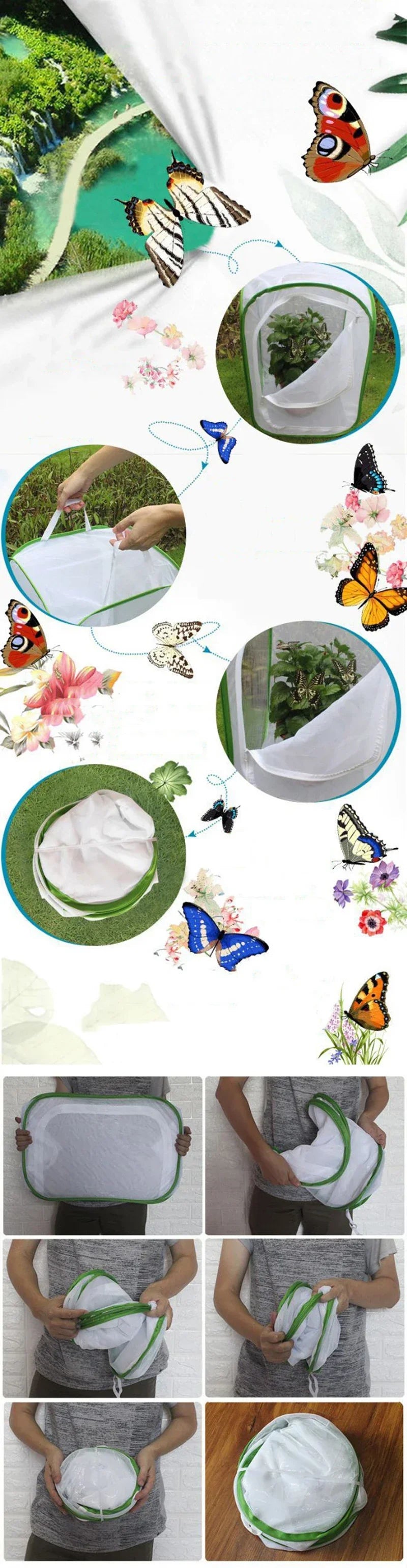 Insect Observation Net | Foldable Enclosure for Butterflies & Insects