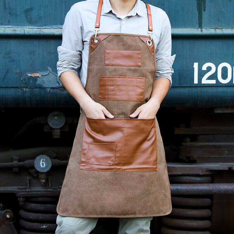 Leder-Schürze ArtisanPro | Handgefertigt | Verstellbare Träger | Ideal zum Grillen, Kochen & Basteln