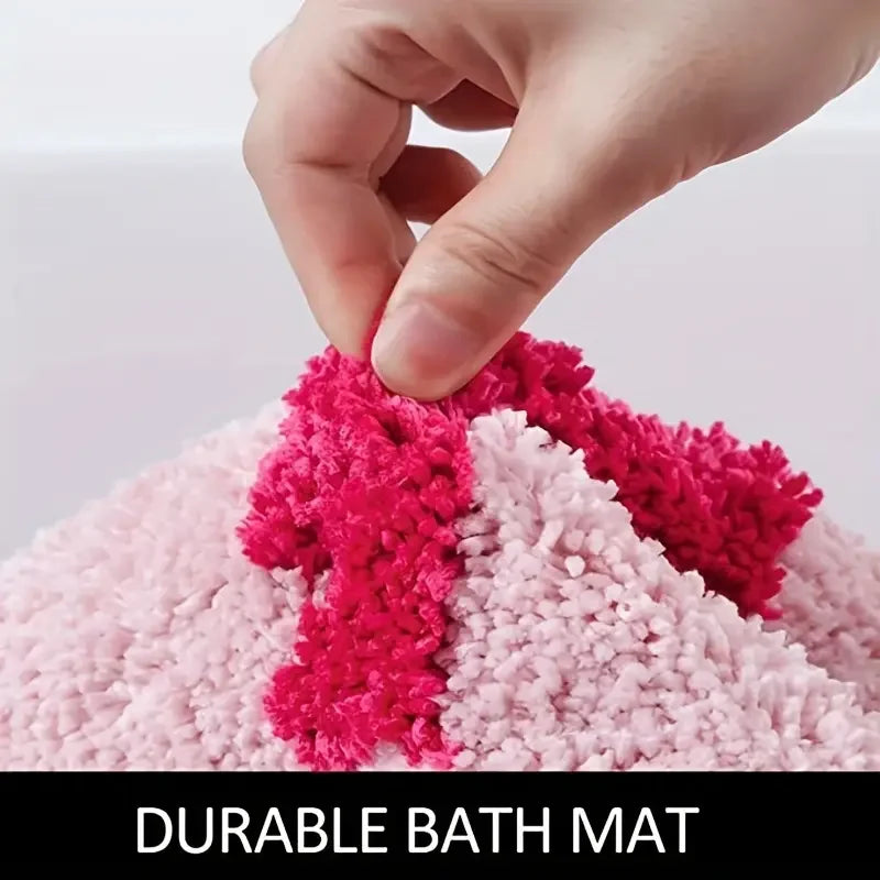 Gestreifte Designteppich – Rosa "Get Naked" Badezimmer- und Wohnteppich