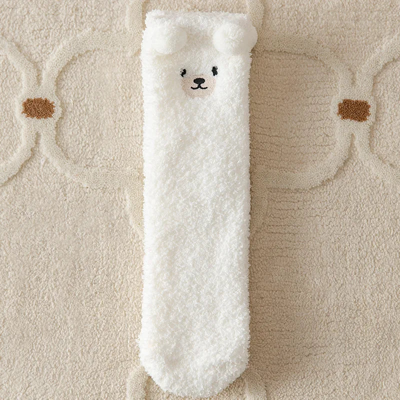 Wärmeschmeichler Women's Cuddle Socks | Fluffy & Cozy | 3D Bear Pattern
