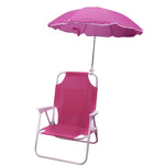Foldable children's beach chair with integrated sunshade