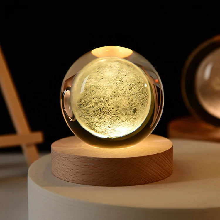 Starlight Universe Lamp | 3D Effect | Soothing Light | Crystal & Wood