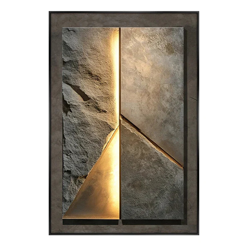 Elegante LED-Wandlampe mit Steinstruktur für modernes Ambiente