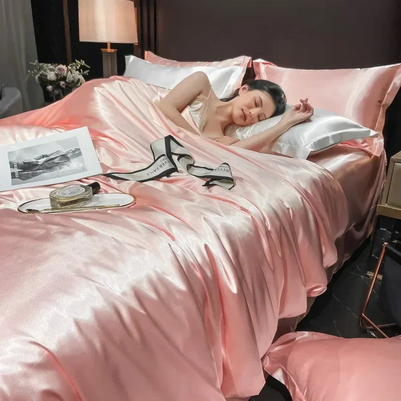 Elegant bedding set made from 100% pure silk for restful sleep