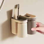 Wandmontage für Zahnbürste und Becher – 2-in-1, bohrfreier Stauraum