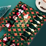 Weihnachtsbesteck Set mit Goldlöffel und Gabel im Santa Claus Design