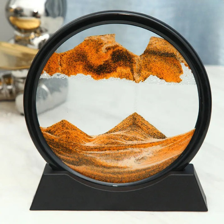 Rundes Sandbild mit faszinierenden 3D-Effekten