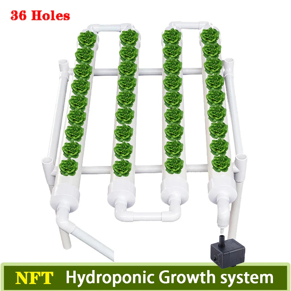 HydroGrow 36 | Innovative Indoor Plant System | With Pump & Timer Control | For Herbs & Vegetables | 36 Planting Pods in White