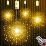 Funkelnde LED-Lichterkette Glanzzauber | 150/200 LEDs | 8 Modi mit Fernbedienung | Wetterfest | Warmweiß, Kaltweiß, Bunt oder Blau
