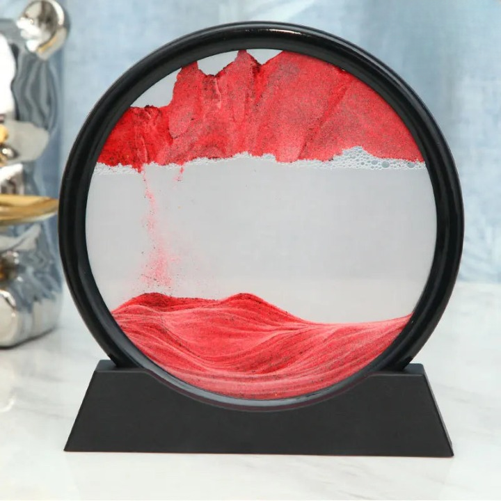 Rundes Sandbild mit faszinierenden 3D-Effekten