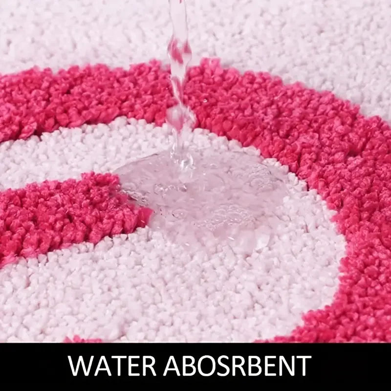 Gestreifte Designteppich – Rosa "Get Naked" Badezimmer- und Wohnteppich