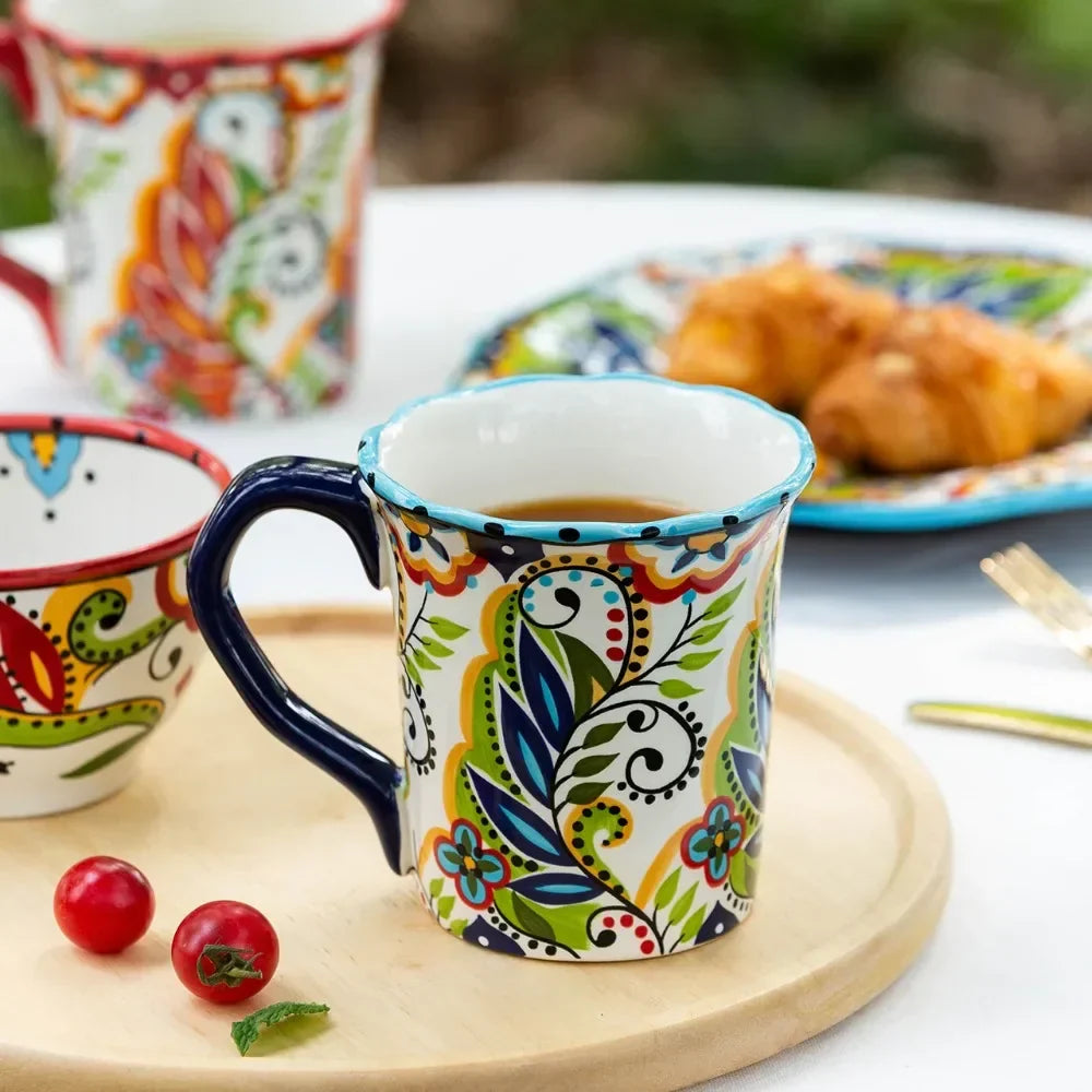 Becher mit Bohemian Blumenmuster