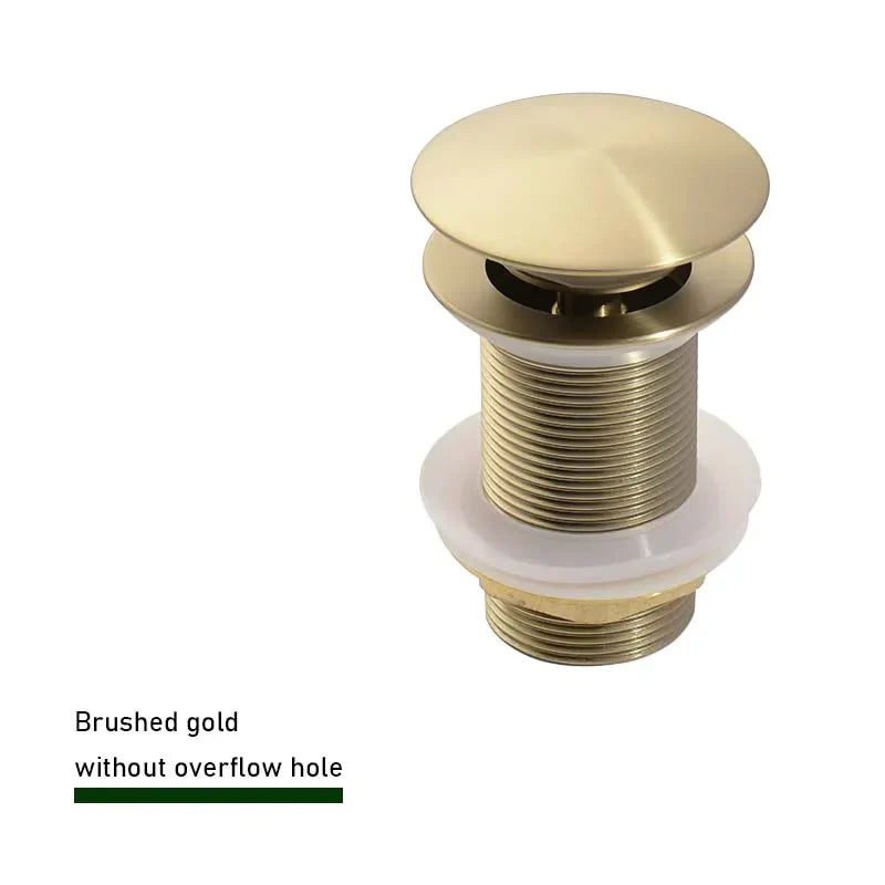 Elegante Push-Down Abflusslösung aus Messing – 11 Farben verfügbar