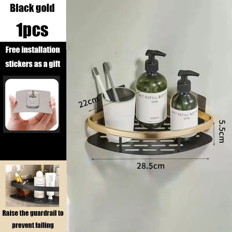 Rectangular Shower Caddy No Drilling | Rust-Proof Design for Your Bathroom
