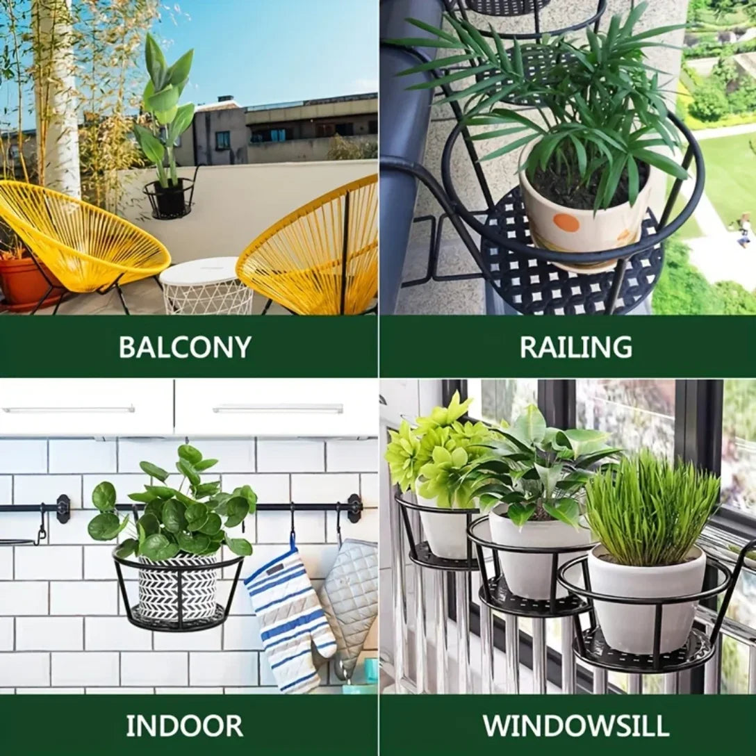 Praktische Blumentopf-Halterungen für den Balkon – 3er Set
