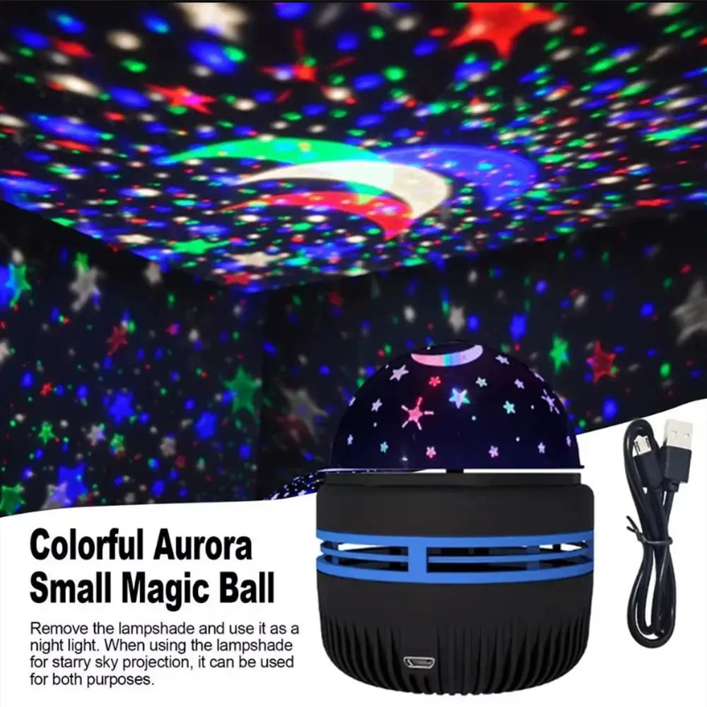 LuminaSky Star Projector | LED Night Light with Aurora Effect | USB-Powered & Remote Control | Ideal for Living Rooms & Kids' Rooms