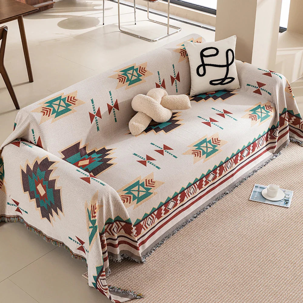 Stylish reversible blanket for a modern living ambience