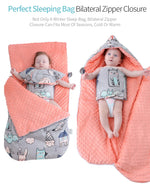Schlafsack für Babys mit Kapuze – Minky-Decke für Neugeborene
