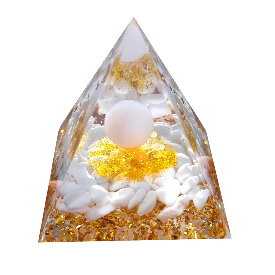 Orgonit-Pyramide mit Amethystpendel – Energie, Schutz und Dekoration