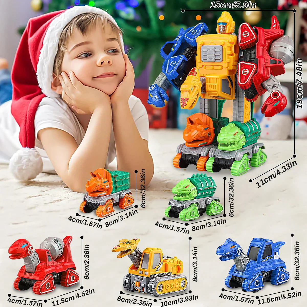 5-in-1 Auto Spielzeugset mit Transformationsfunktion