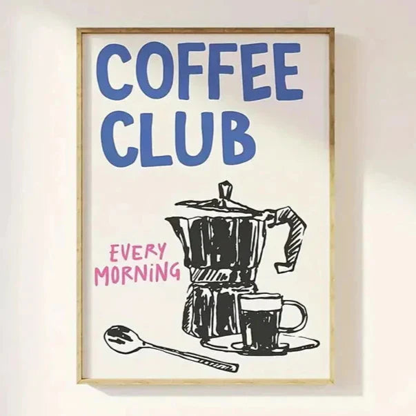 Wandkunst Kaffee Club