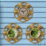 Timeless Wall Clock and Mirror Set – Elegant Design in Antique Gold