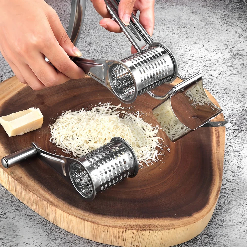 Edelstahl Raspel – Handkurbel für Käse und Gemüse