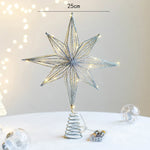 Festlicher Goldstern mit LED-Beleuchtung für den Weihnachtsbaum