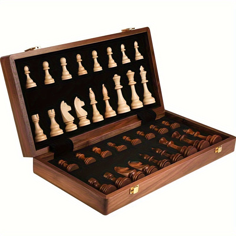 Elegantes Schachbrett | Hochwertiges Holz | Klappbar und Tragbar