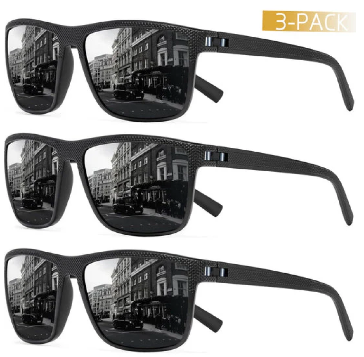 3-teiliges Set polarisierte Sonnenbrillen – UV400 Schutz und Komfort