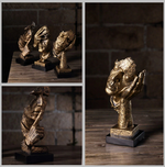 Abstrakte goldene Skulptur – Moderne skandinavische Dekoration