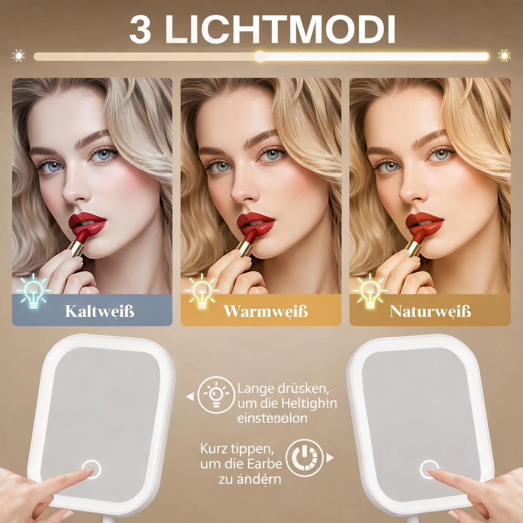 LED Schminkspiegel | Berührungssteuerung | Ideal für Ihr Make-up