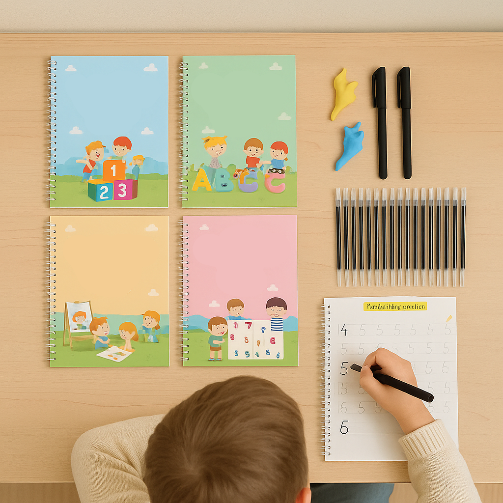 Lernbuch für Kinder: Buchstaben und Zahlen spielerisch üben