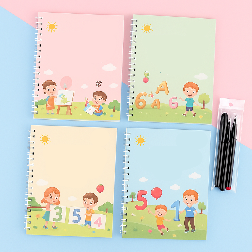 Lernbuch für Kinder: Buchstaben und Zahlen spielerisch üben
