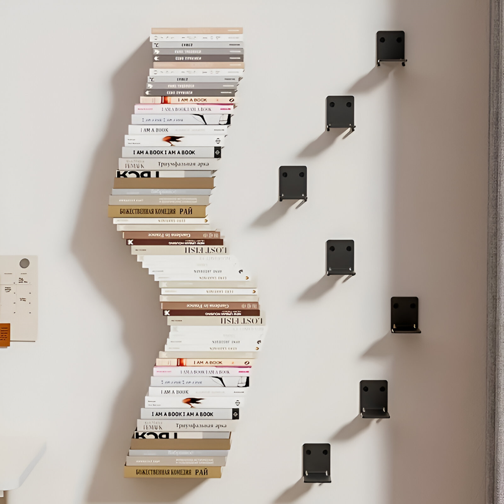 Schwebendes Bücherregal | Unsichtbare Wandhalterung für Bücher