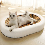 Luxuriöser Katzenbett mit Kratzfläche – Plüsch 2-in-1 Katzenmöbel