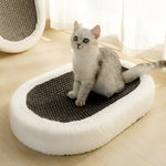 Luxuriöser Katzenbett mit Kratzfläche – Plüsch 2-in-1 Katzenmöbel