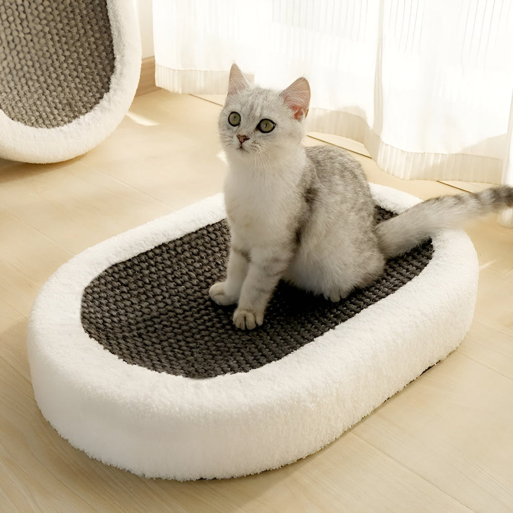 Luxuriöser Katzenbett mit Kratzfläche – Plüsch 2-in-1 Katzenmöbel