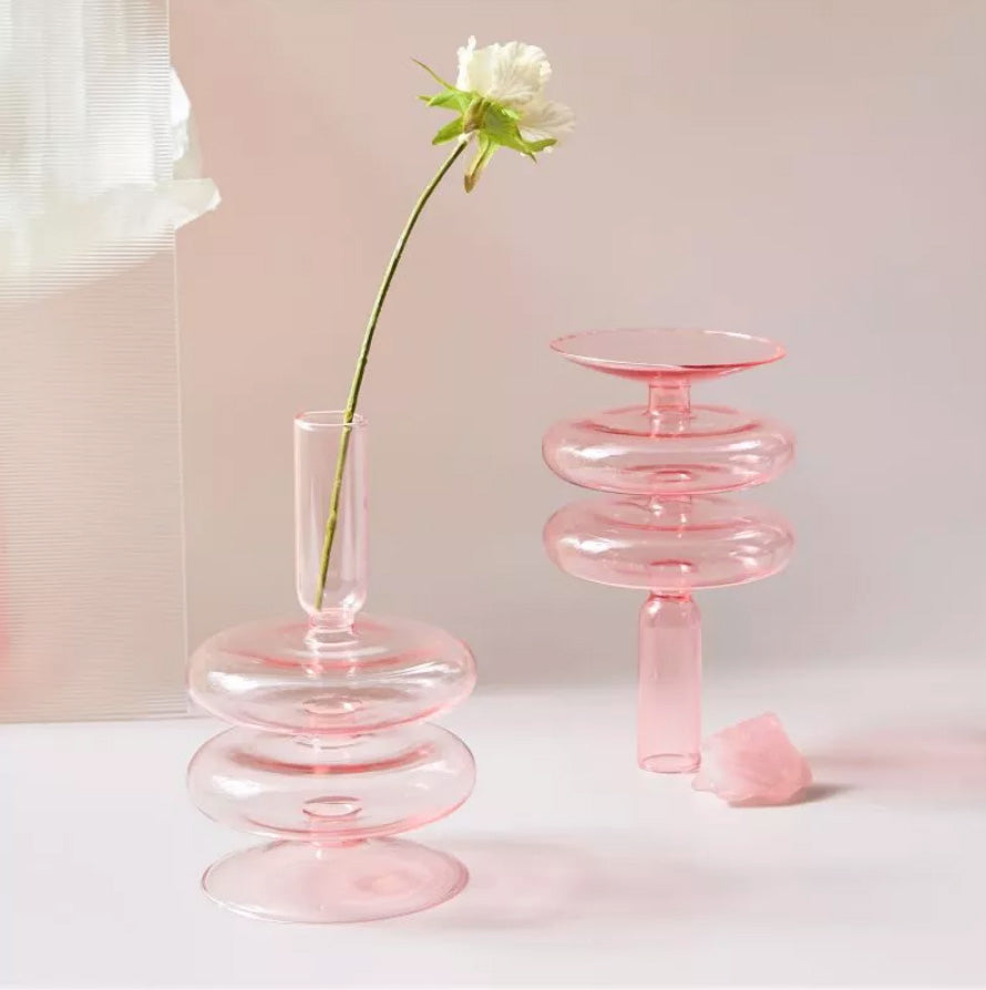 Moderne Glas Schmuckschale - Babyrosa